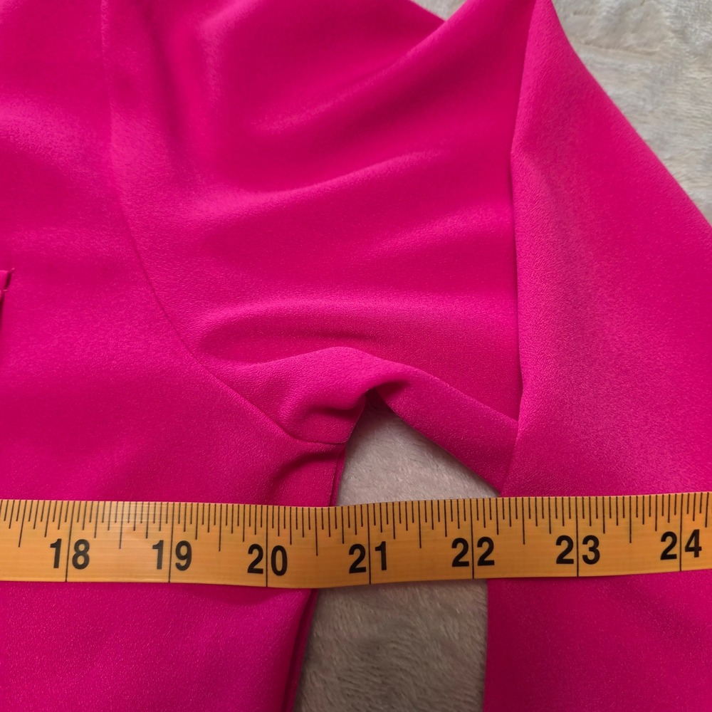 Hot Pink Long Sleeve Button Down Blouse Shirt Med Office Siren Barbiecore NEW - Picture 3 of 7